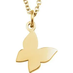 14K Yellow Tiny Posh® Butterfly 16-18" Necklace