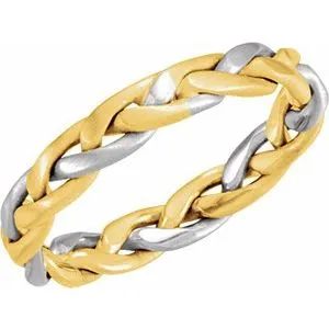 14K Yellow/White 3.5 mm Woven Band Size 7