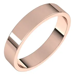 18K Rose 4 mm Flat Band Size 6.5