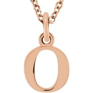 18K Rose Gold-Plated Sterling Silver Lowercase Initial o 16" Necklace