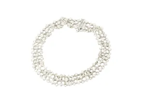 18k White gold 2 CTW Diamond Woven Bracelet