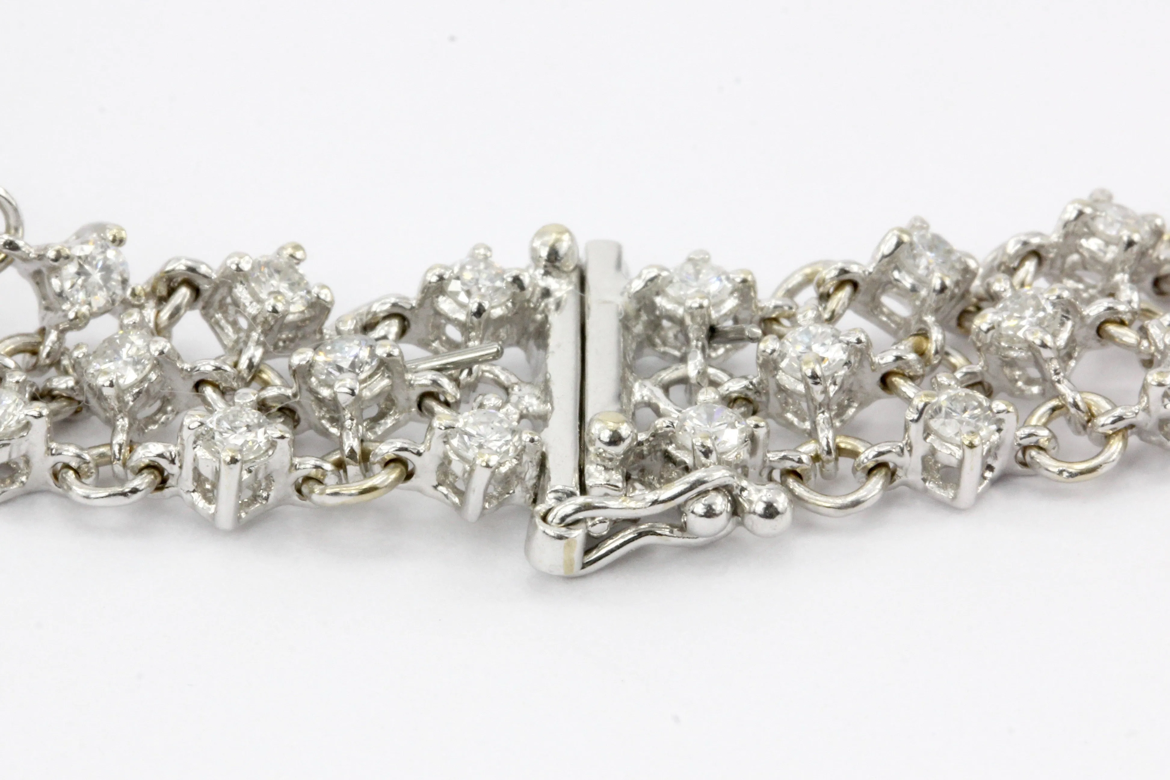18k White gold 2 CTW Diamond Woven Bracelet