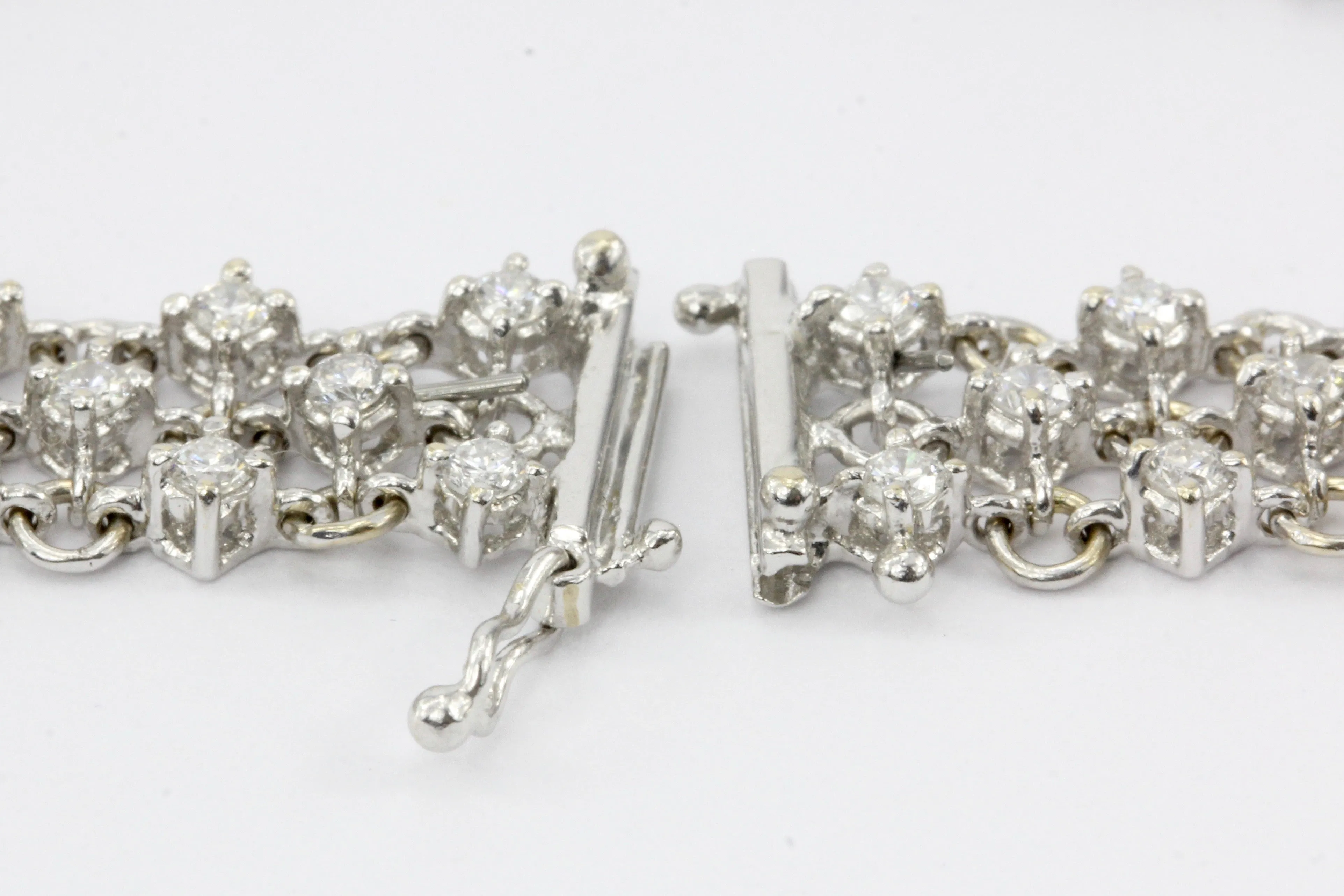 18k White gold 2 CTW Diamond Woven Bracelet