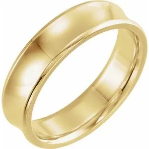 18K Yellow 6 mm Beveled-Edge Concave Band Size 11