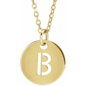 18K Yellow Gold-Plated Sterling Silver Initial B 16-18" Necklace