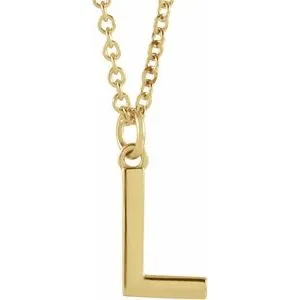 18K Yellow Gold-Plated Sterling Silver Initial N  Dangle 16" Necklace