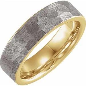 18K Yellow Gold PVD Tungsten 6 mm Band Size 10