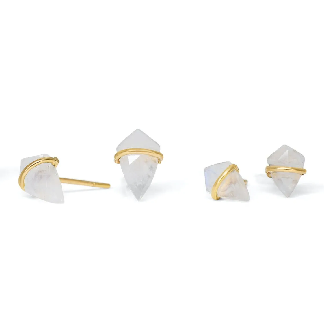 18kt Moonstone Small Kite Studs