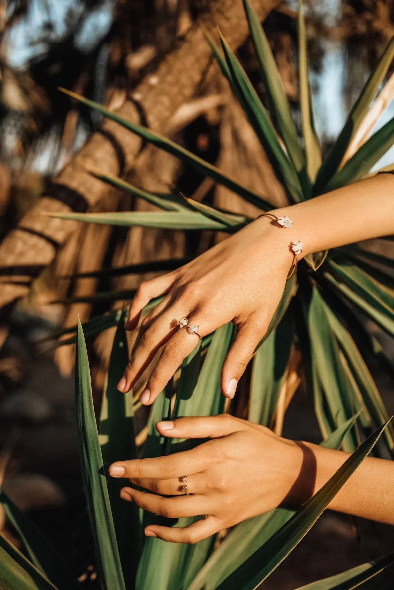 2 Stone Cuff Ring