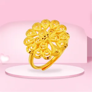 24K Gold-Plated Open Peacock Ring