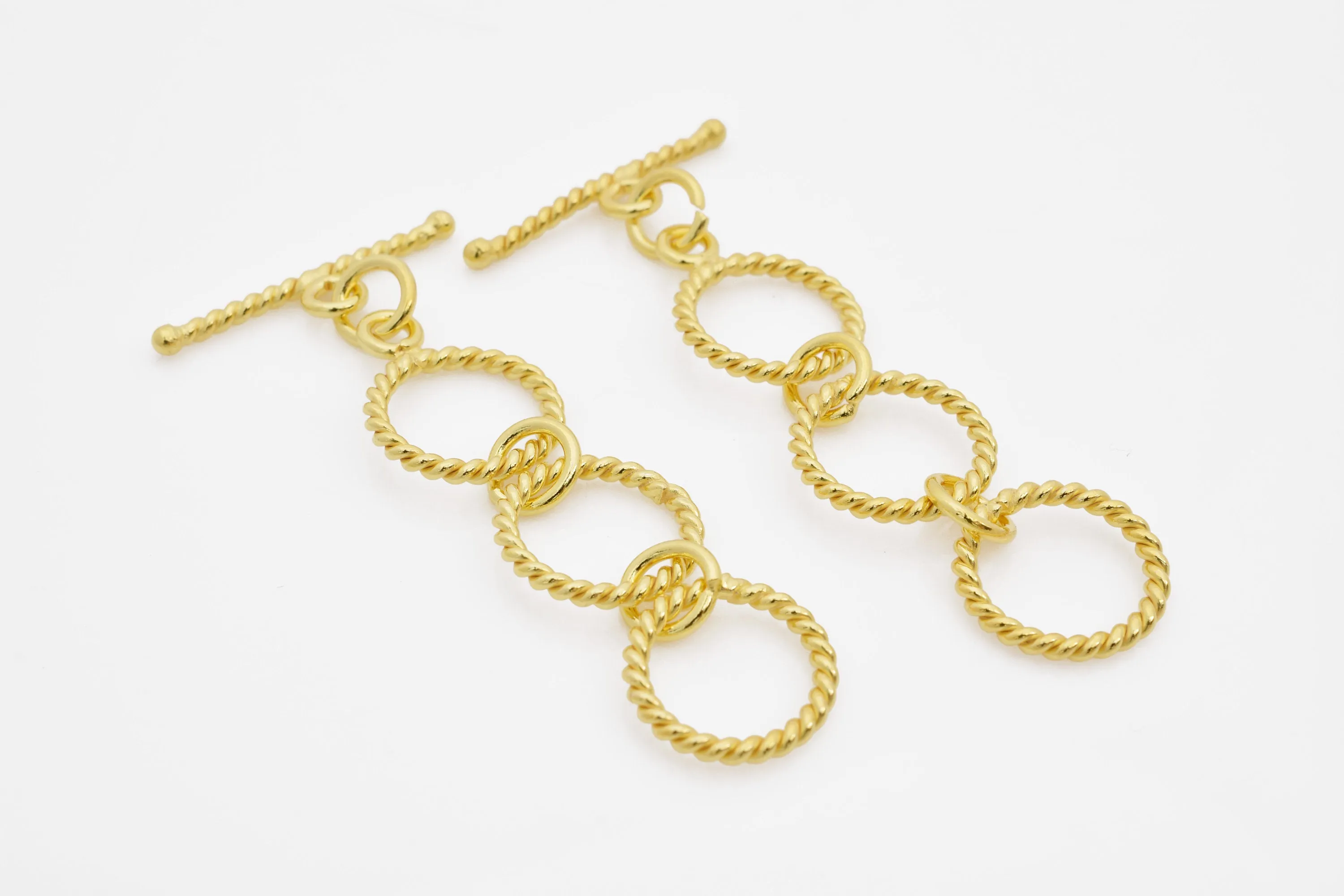 3 Rings Gold Plated Extendable Toggle T Bar Clasps