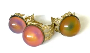 3 x Circular Gold Brass Mood Ring Seconds Outlet