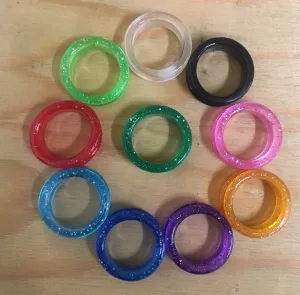 30 Finger Rings Assorted Colors Type B Extra Thick