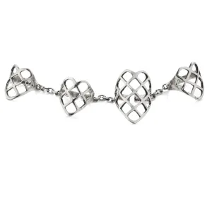4 Finger Lattice Ring in Silver