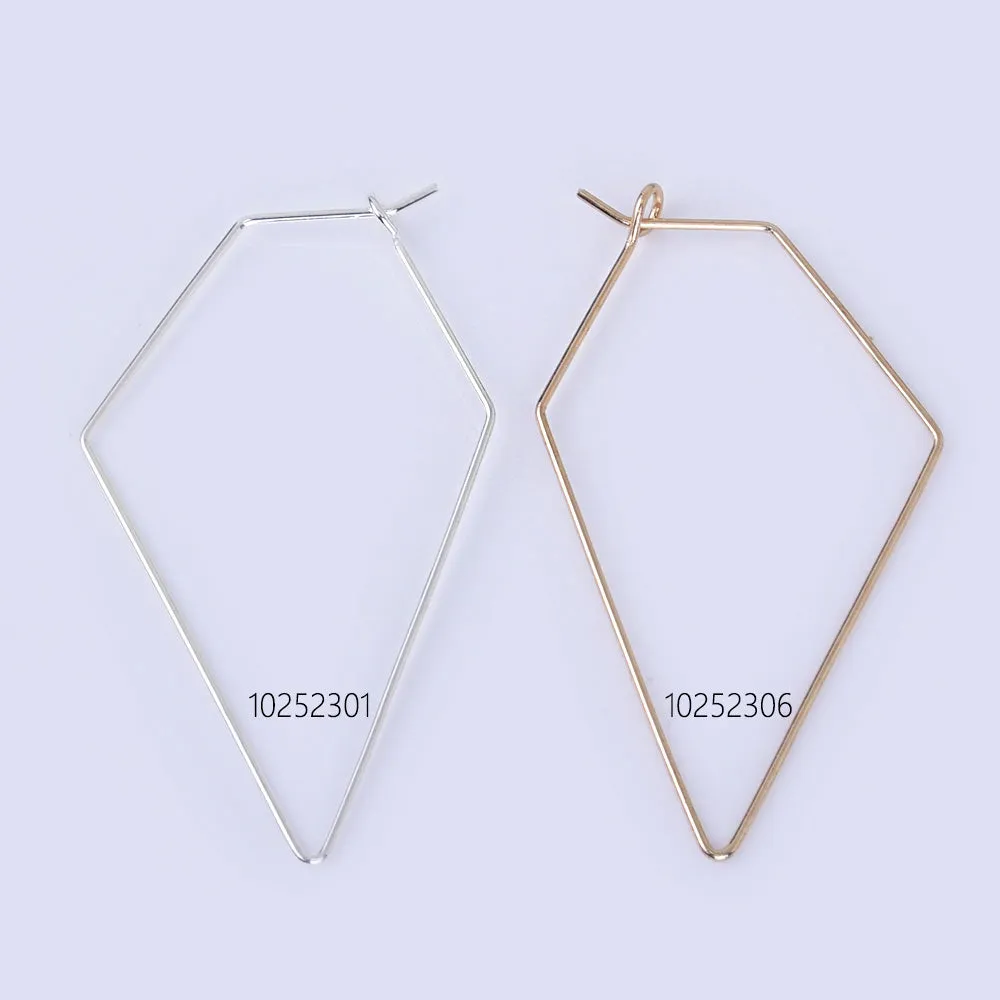 55*30mm Brass Geometric Earring Hoops Earwire Earring Blanks minimalist Wholesale Earrings 20pcs 102523