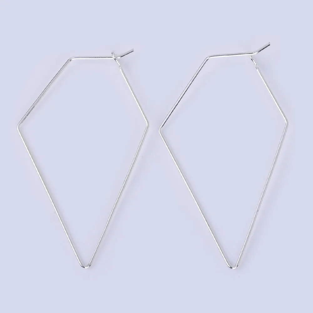 55*30mm Brass Geometric Earring Hoops Earwire Earring Blanks minimalist Wholesale Earrings 20pcs 102523