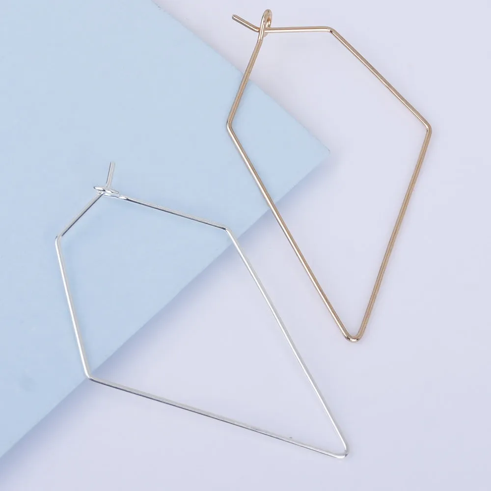 55*30mm Brass Geometric Earring Hoops Earwire Earring Blanks minimalist Wholesale Earrings 20pcs 102523