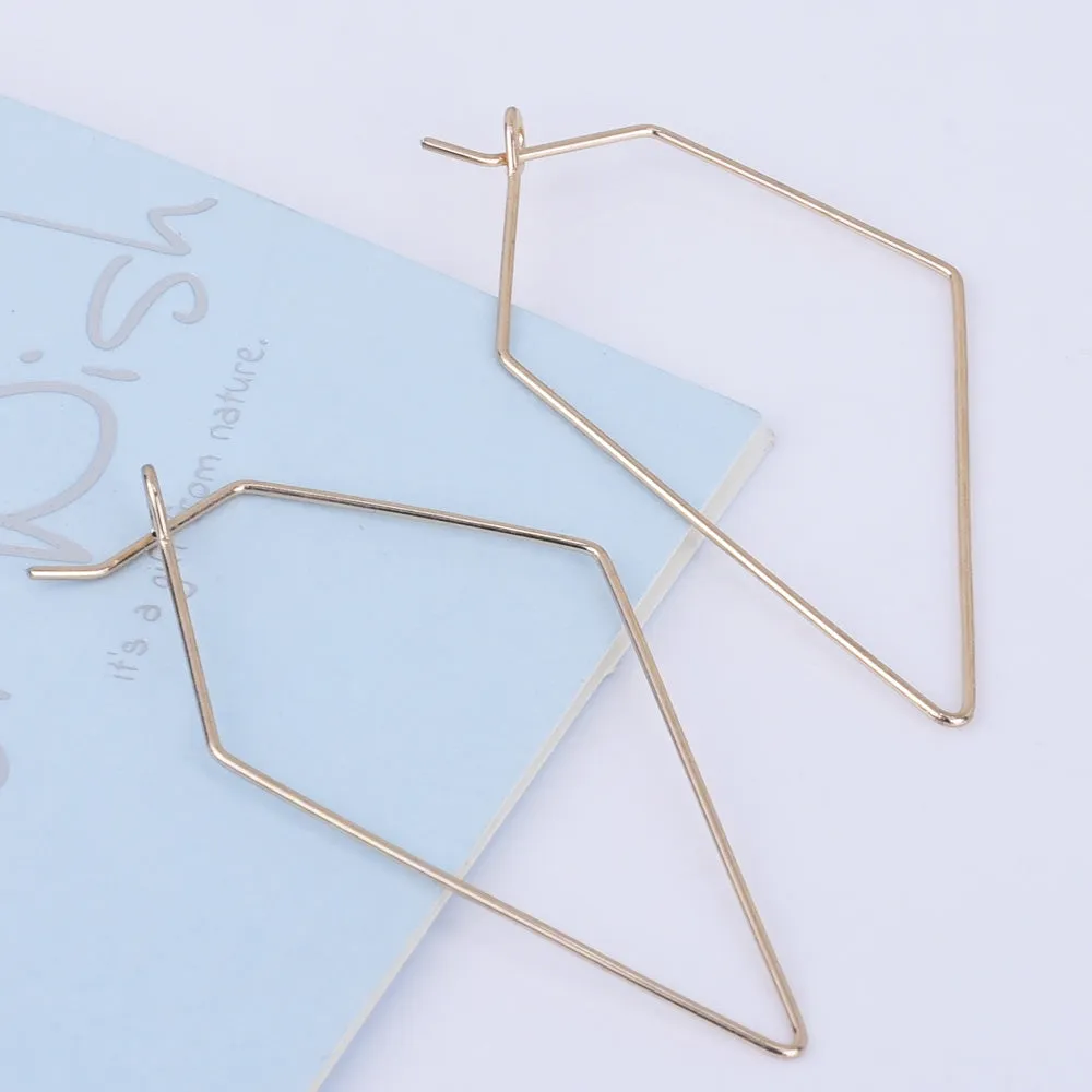 55*30mm Brass Geometric Earring Hoops Earwire Earring Blanks minimalist Wholesale Earrings 20pcs 102523