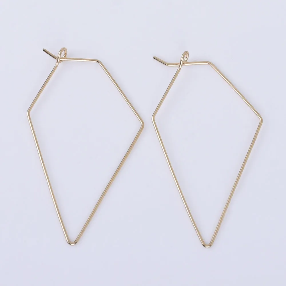55*30mm Brass Geometric Earring Hoops Earwire Earring Blanks minimalist Wholesale Earrings 20pcs 102523