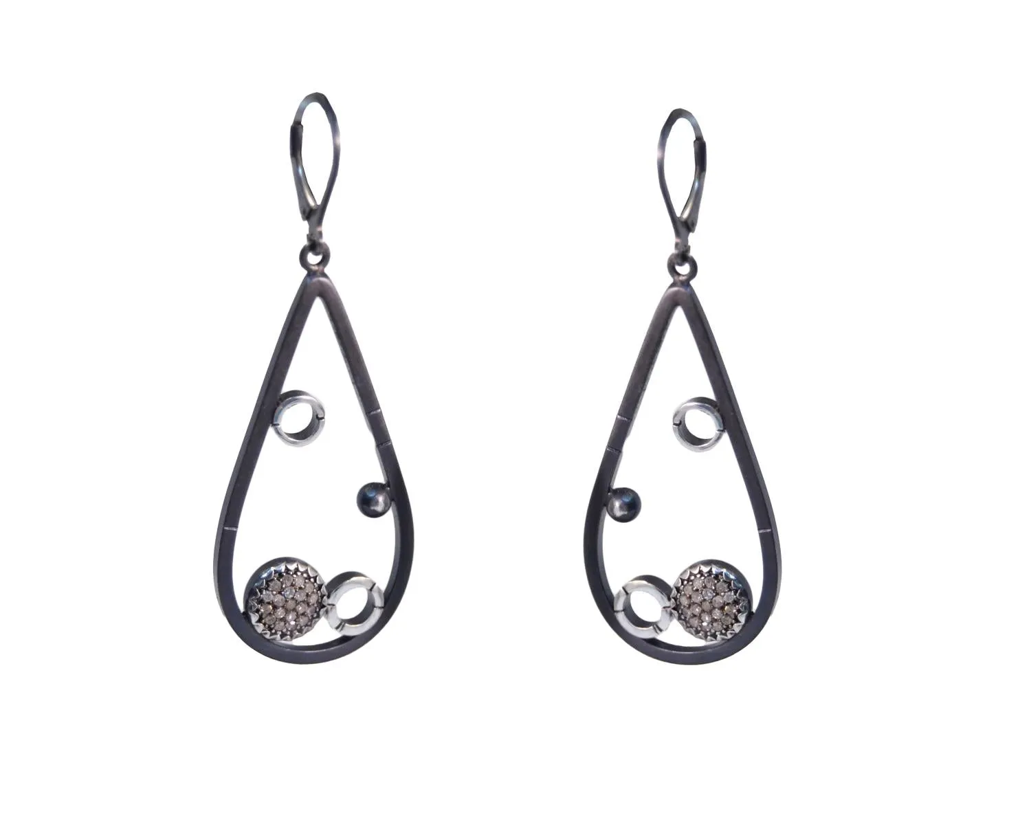 8mm Pave Drop Earrings