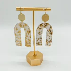 Acrylic Geo Gold Leaf Earrings