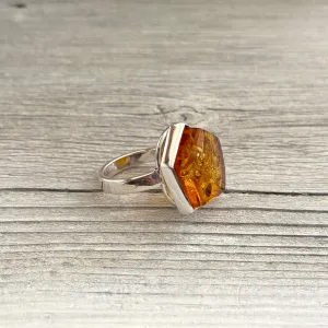 Adjustable Amber Ring