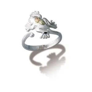 Adjustable Frog - Sterling Silver Black Hills Gold Ring