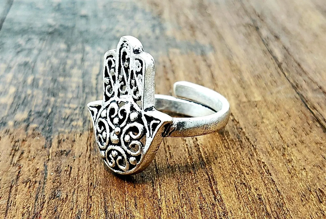 Adjustable Hamsa Ring