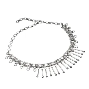 Adjustable Indian Tribal Silver Necklace