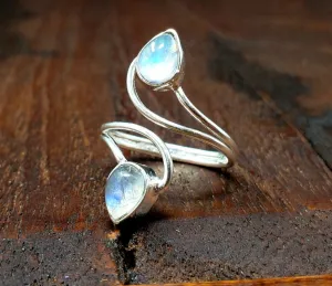 Adjustable Moonstone Vortex ring