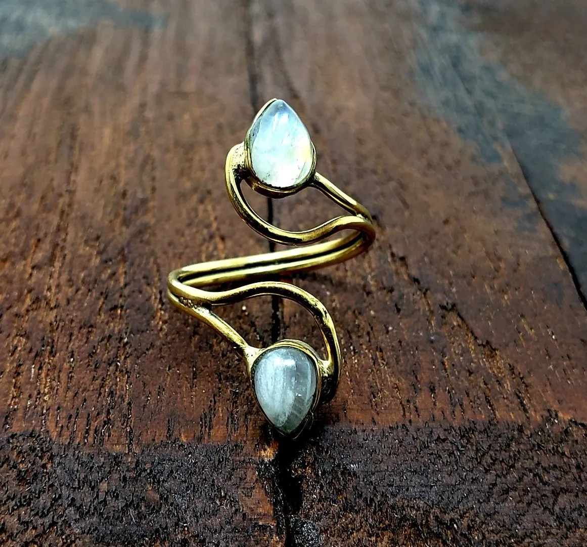 Adjustable Moonstone Vortex ring