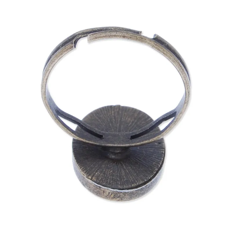 Adjustable ring with 10x14mm oval Bezel,Zinc alloy filled,Antique bronze finished,20pcs/lot