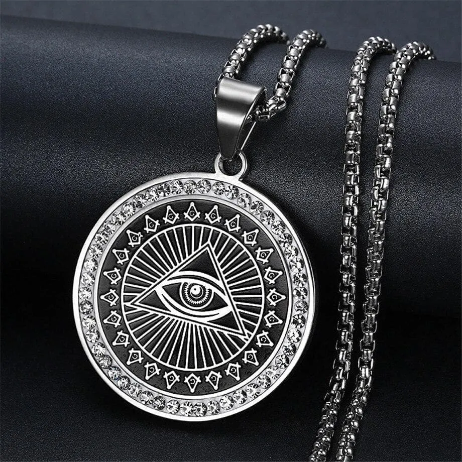 Ancient Egypt Eye of Providence Stainless Steel Necklace
