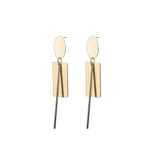 Angela D’Arcy Double Geometric Earrings, Silver & Gold