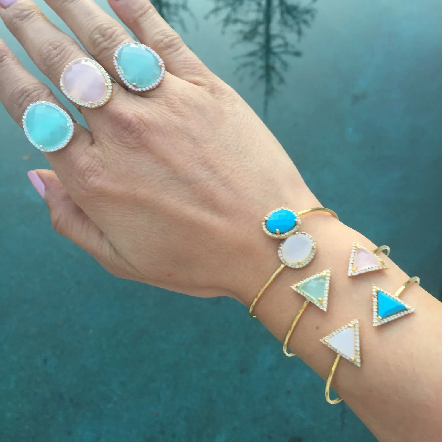 Aqua Gemstone Ring-Sale