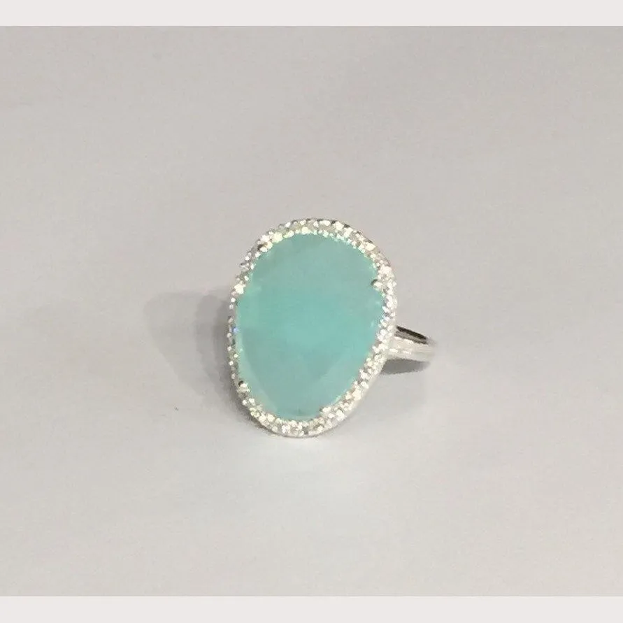 Aqua Gemstone Ring-Sale