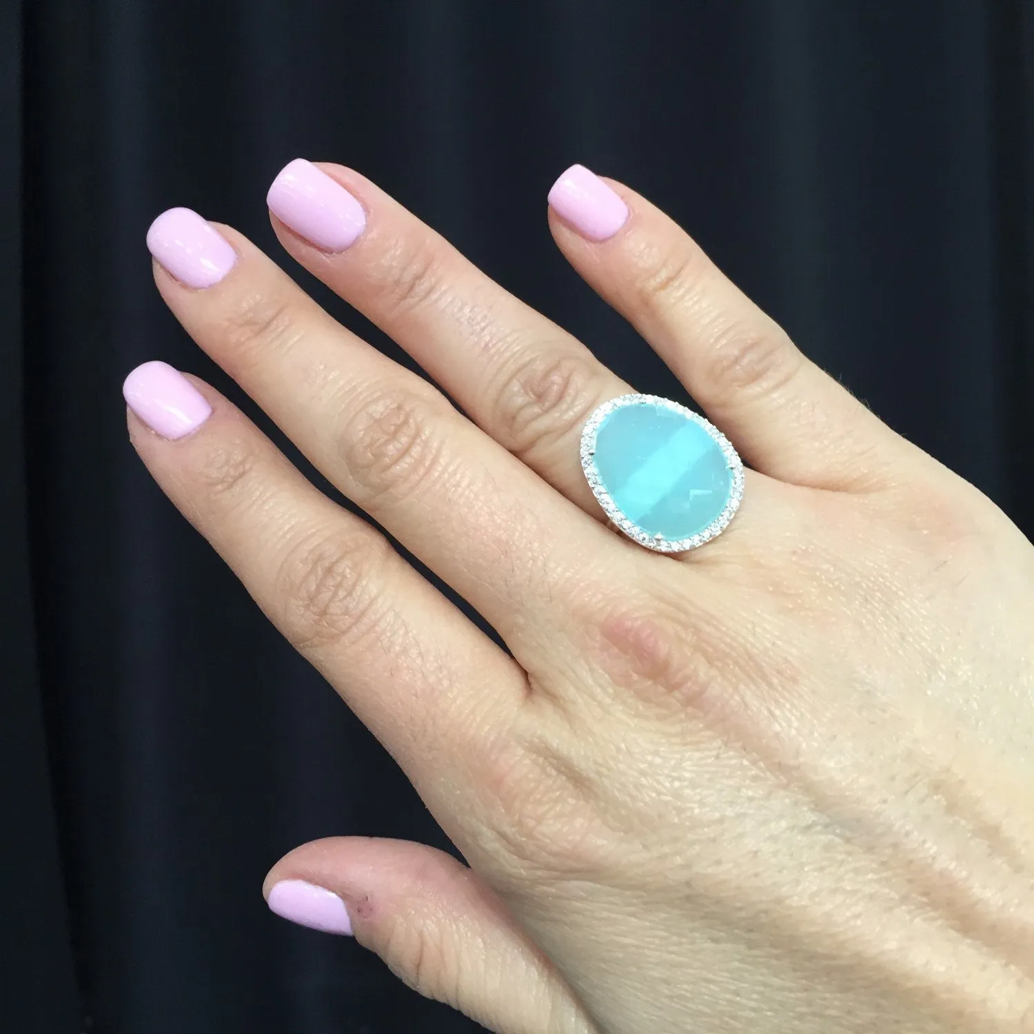 Aqua Gemstone Ring-Sale