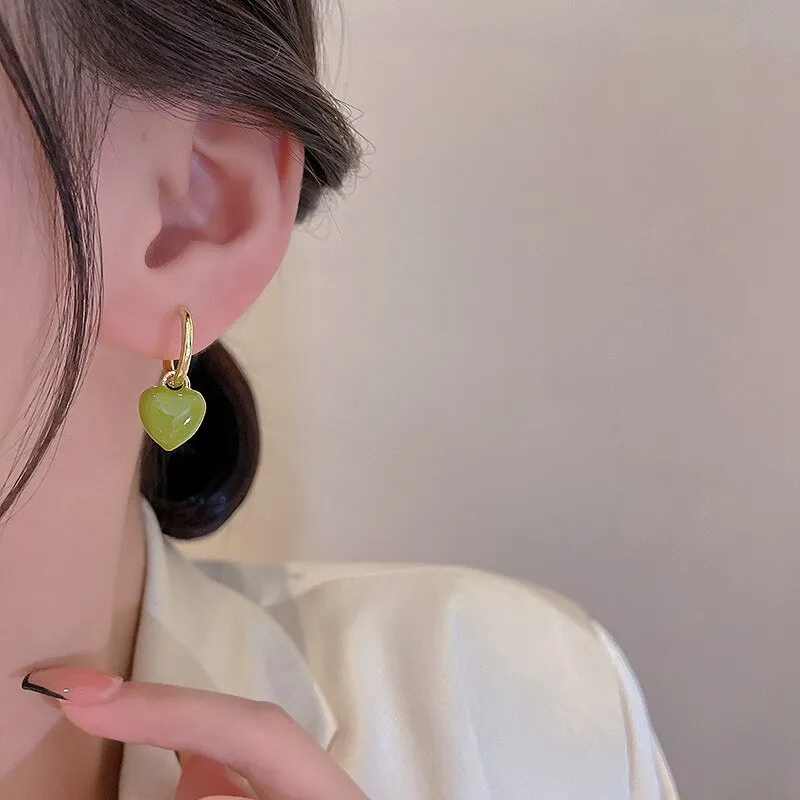 Arrival Korean Simple Temperament Geometric Love Square Dangle Earrings for Women