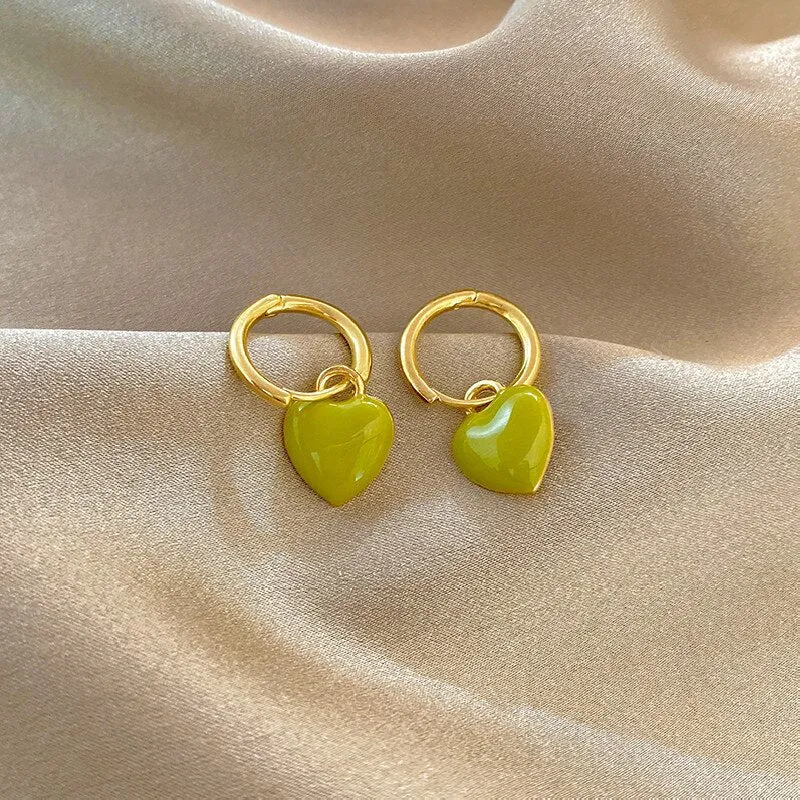Arrival Korean Simple Temperament Geometric Love Square Dangle Earrings for Women