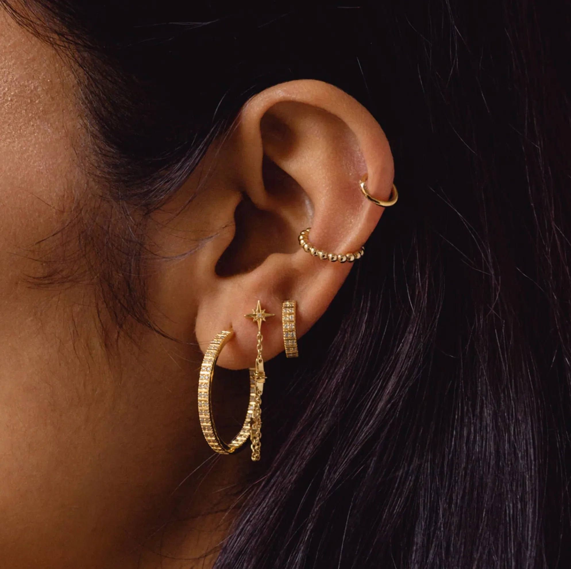 Astley Clarke Gold Celestial Chain Earrings