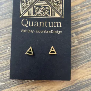 Ayla Brass Triangle Stud Earrings