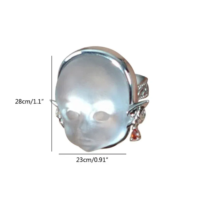 Baby Face Adjustable Ring Open Rings Fashion Crochet Finger Alloy Material y2k Rings Jewelry Gift for Women Girlfriend Wholesale