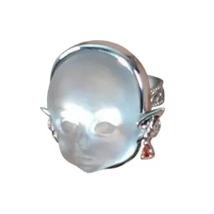 Baby Face Adjustable Ring Open Rings Fashion Crochet Finger Alloy Material y2k Rings Jewelry Gift for Women Girlfriend Wholesale