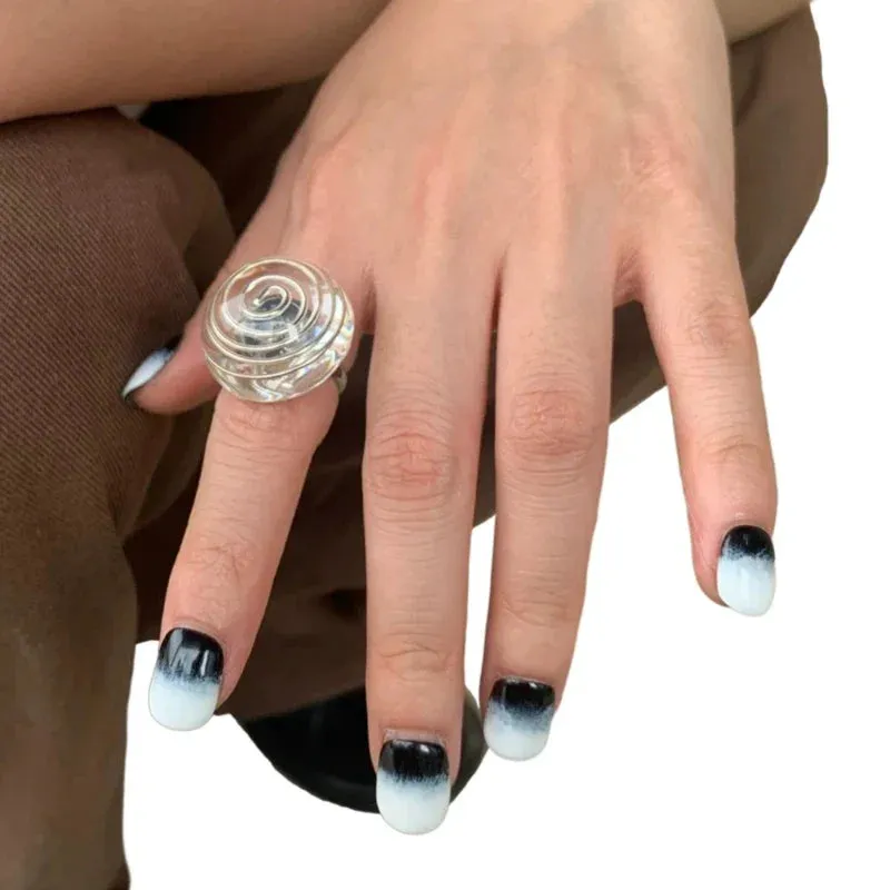 Baby Face Adjustable Ring Open Rings Fashion Crochet Finger Alloy Material y2k Rings Jewelry Gift for Women Girlfriend Wholesale