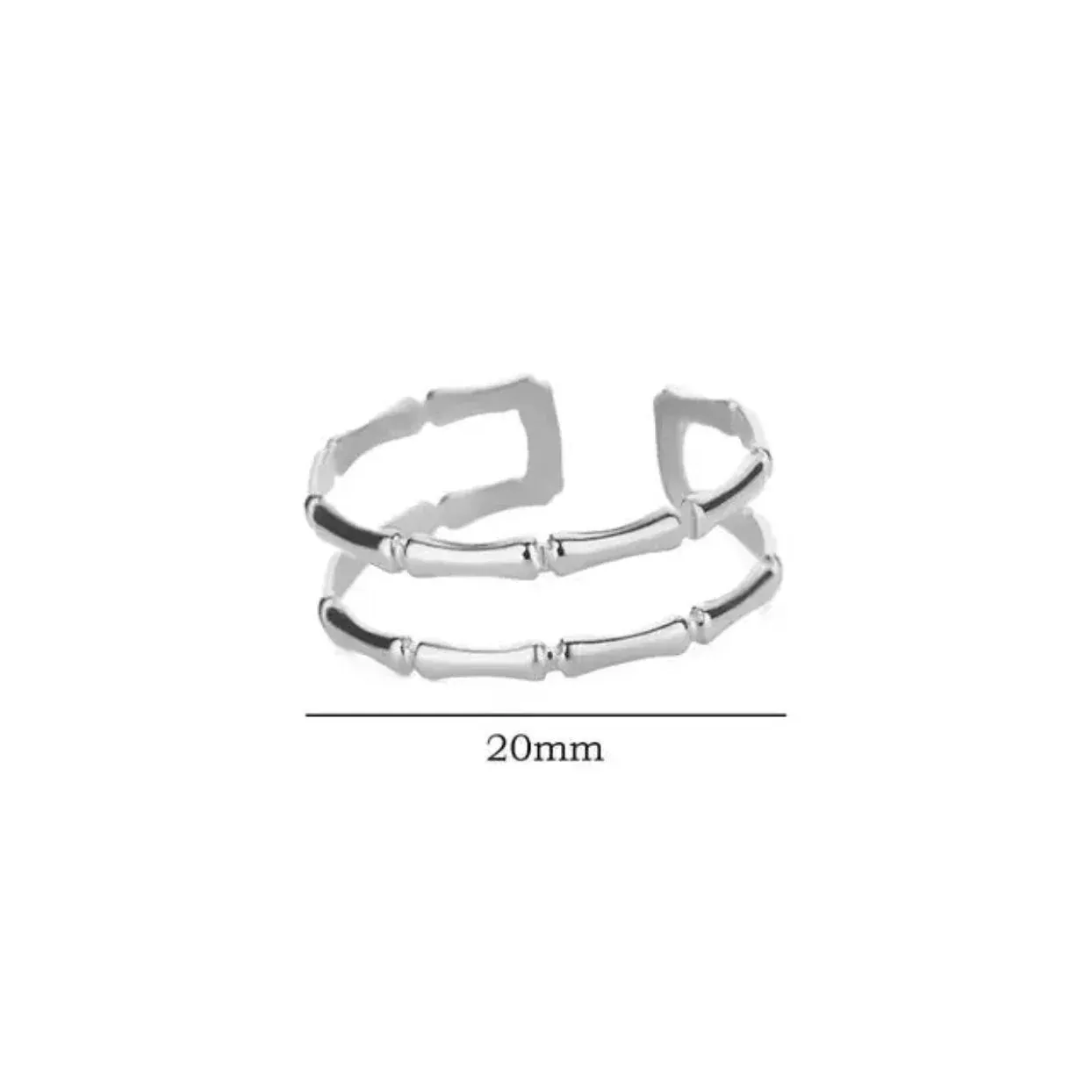 BAMBOO 18K RINGS OR SILVER - ADJUSTABLE WATERPROOF