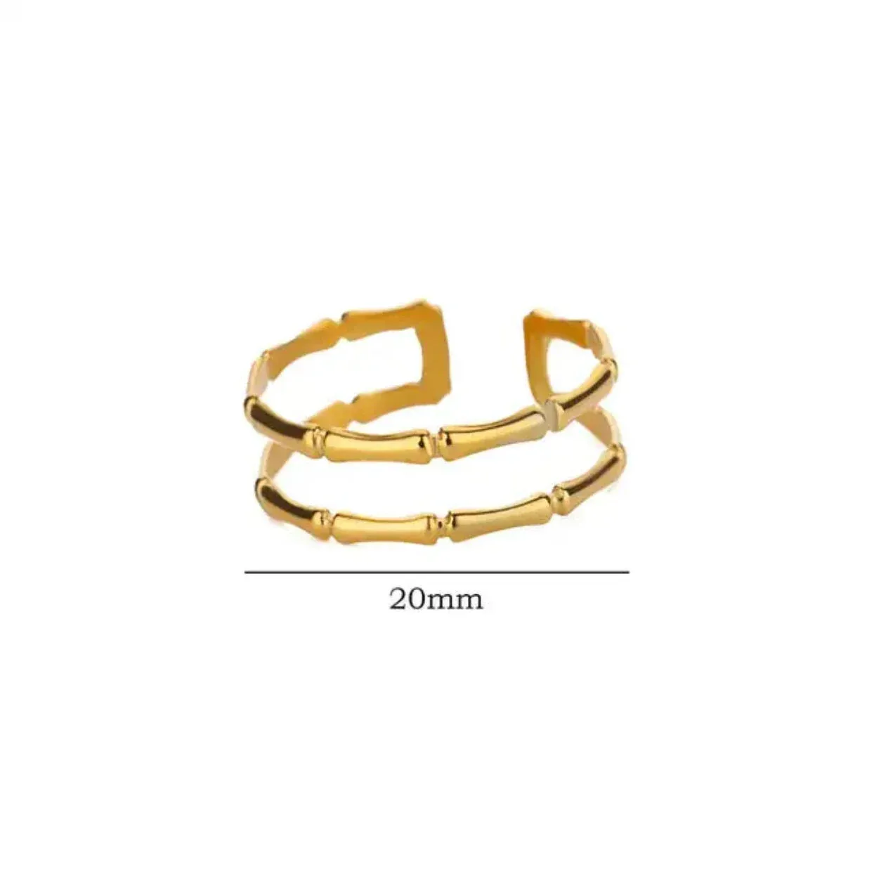 BAMBOO 18K RINGS OR SILVER - ADJUSTABLE WATERPROOF