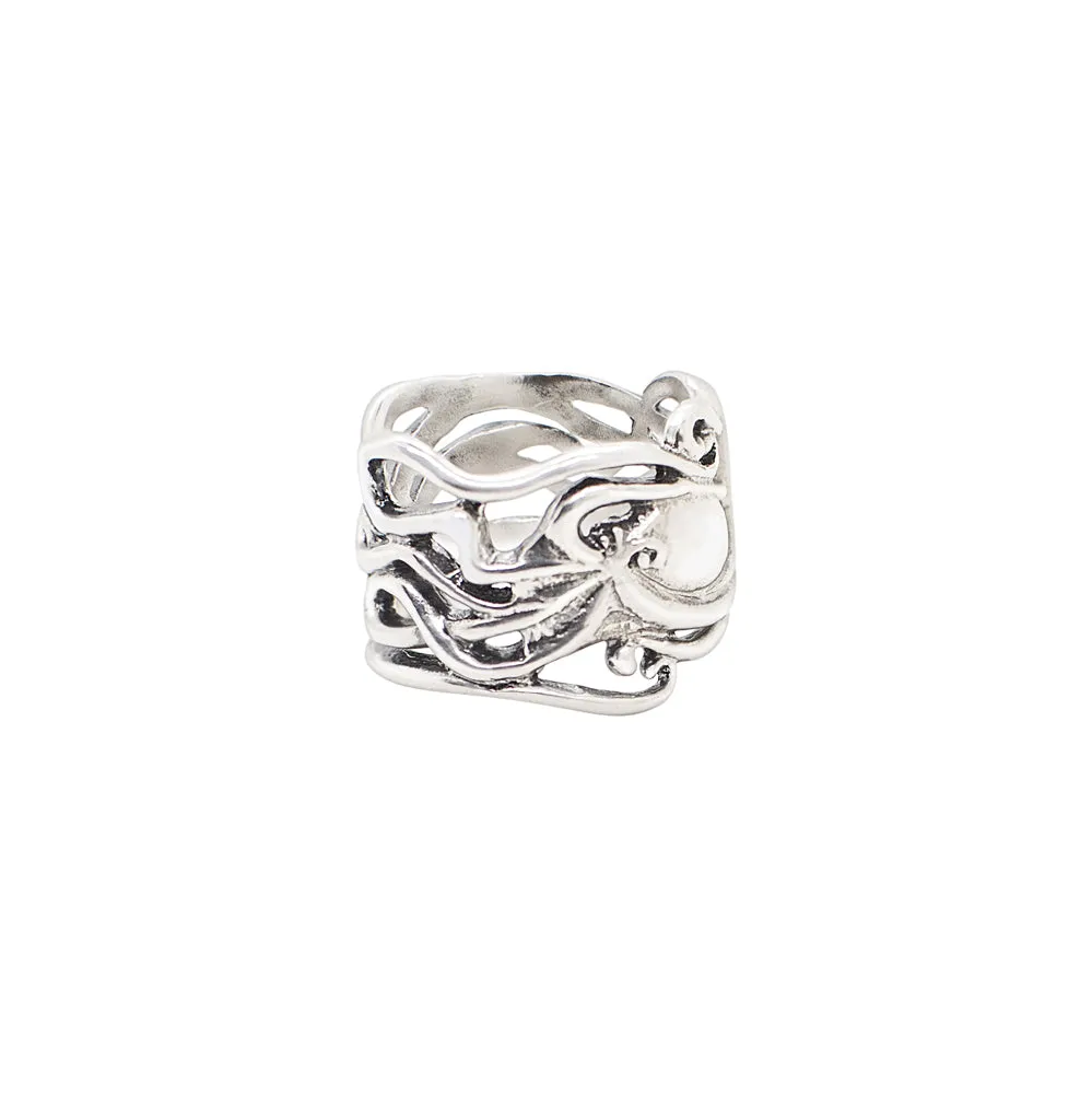 Band of Octopus Ring in Silver