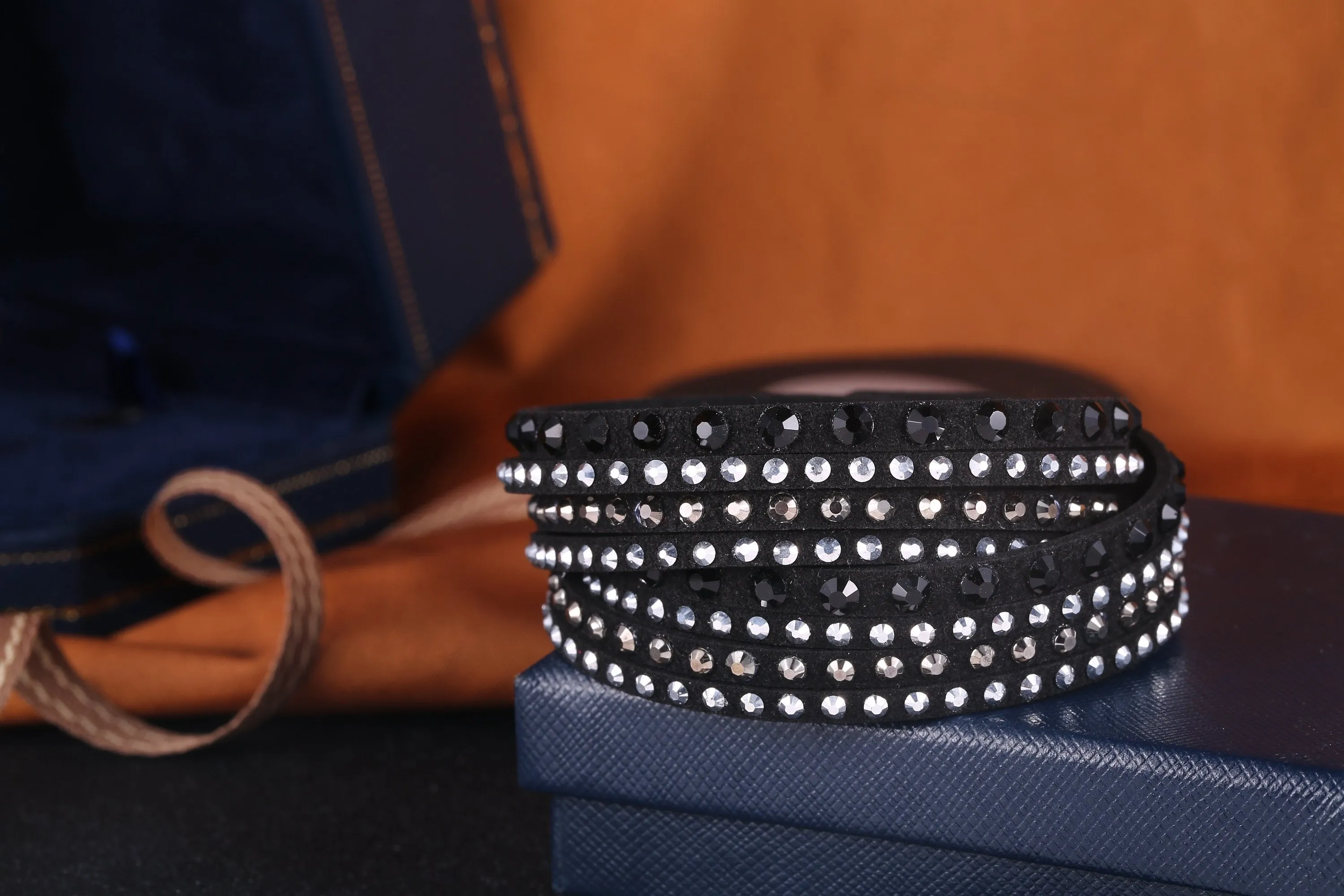 Barzel Leather Created Austrian Crystals Wrap Bracelets (Many Options Available)