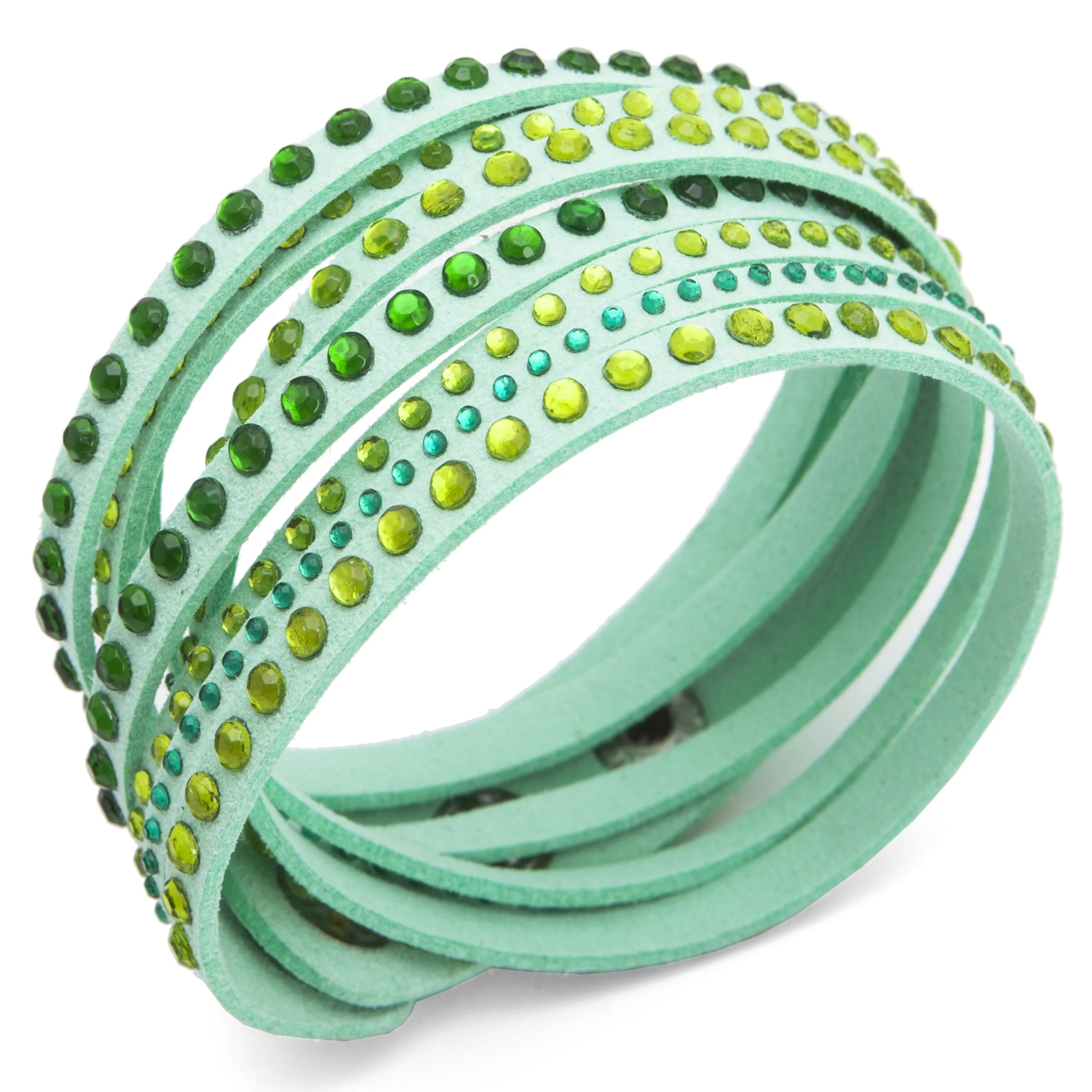 Barzel Leather Created Austrian Crystals Wrap Bracelets (Many Options Available)