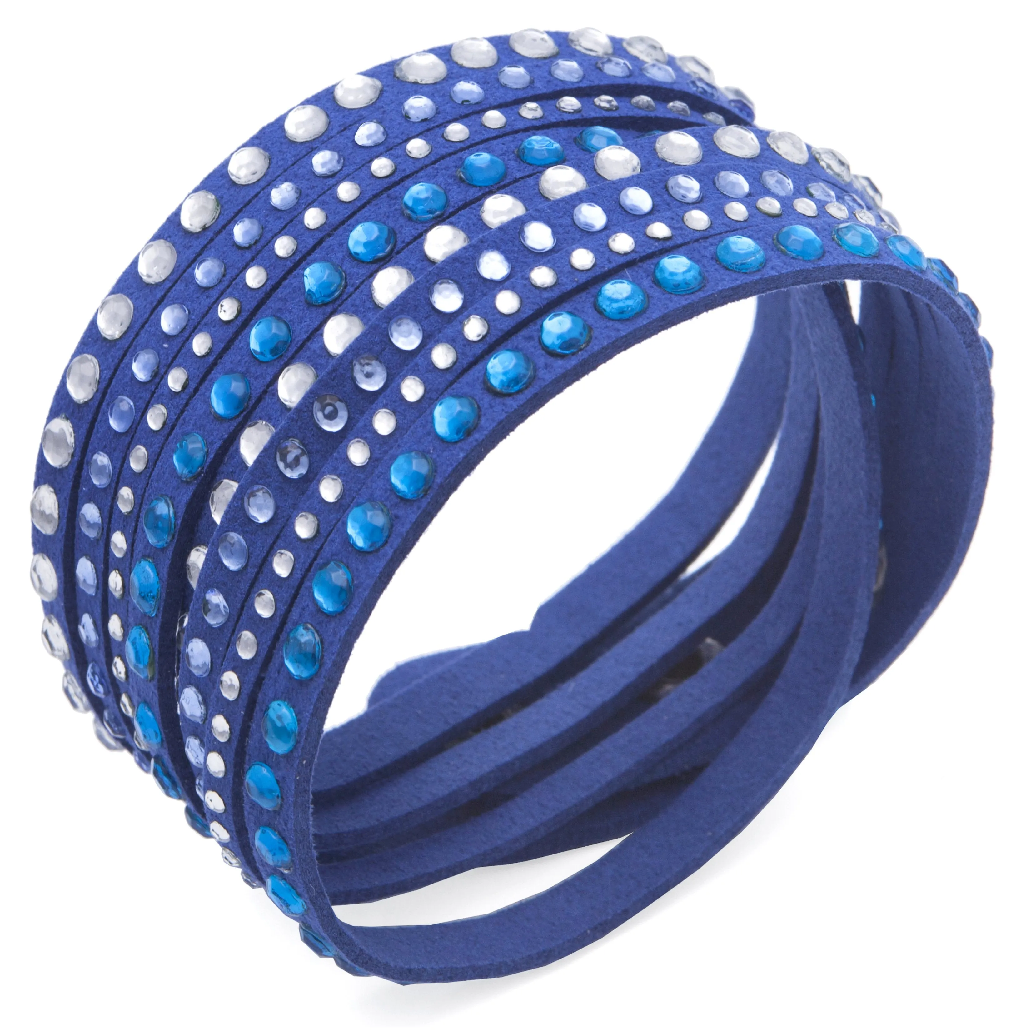 Barzel Leather Created Austrian Crystals Wrap Bracelets (Many Options Available)